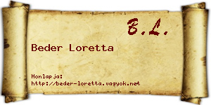 Beder Loretta névjegykártya